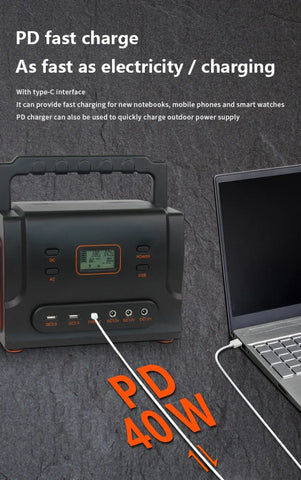 RadiantGrid PowerStation Pro Series 200W/500W/1000W - Pure Sine Wave Portable Solar Generator with PD & QC3.0